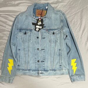 Levi's Blue Denim Jacket with Yellow Lightning Accents